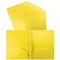 Better Office Products 2 Pocket Heavyweight Plastic Folder Portfolio With Prongs, Letter Size, Yellow, 24PK 86620 - alternate 1